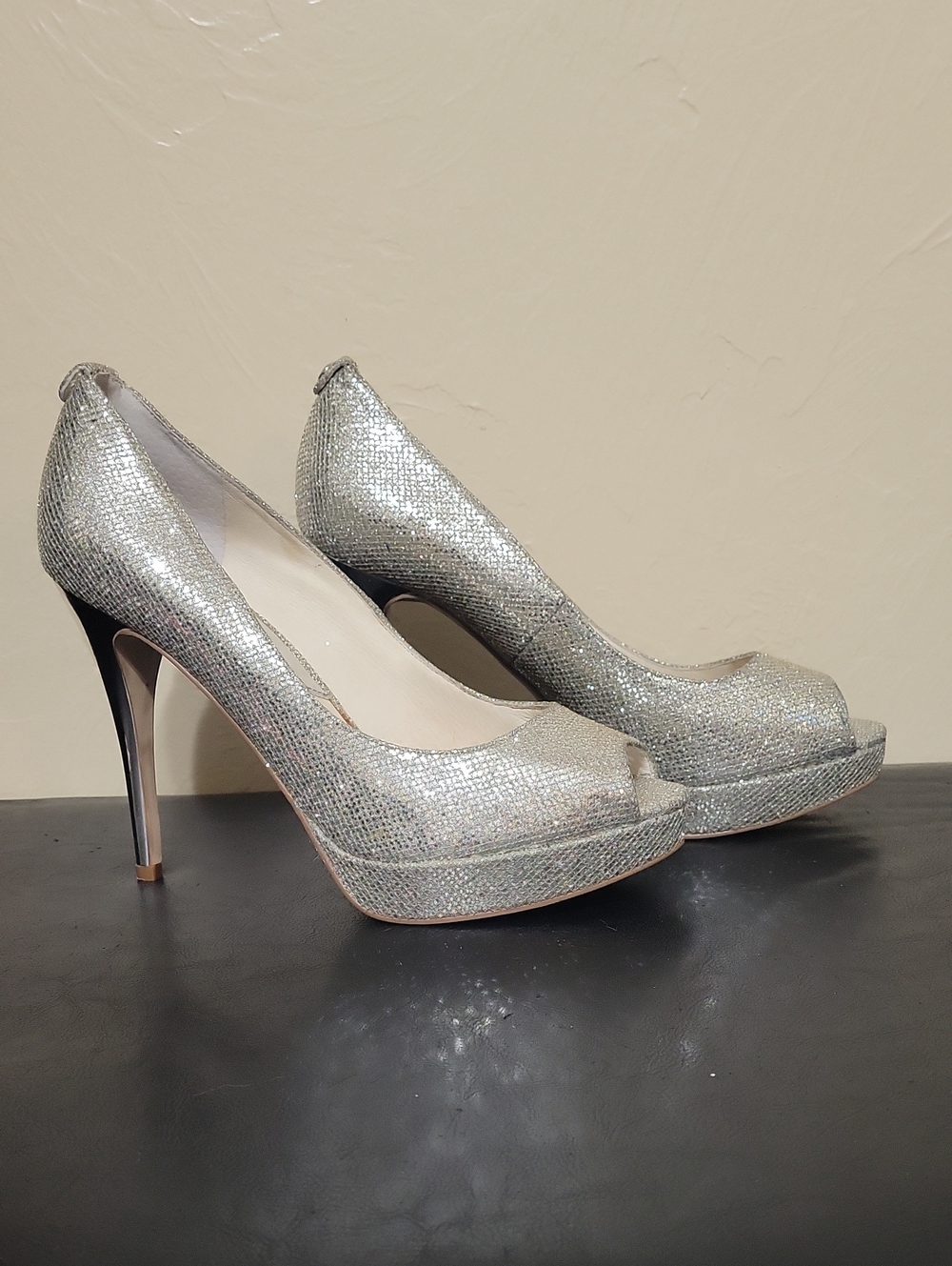 Michael Kors Erika Glitter Peep Toe Pump